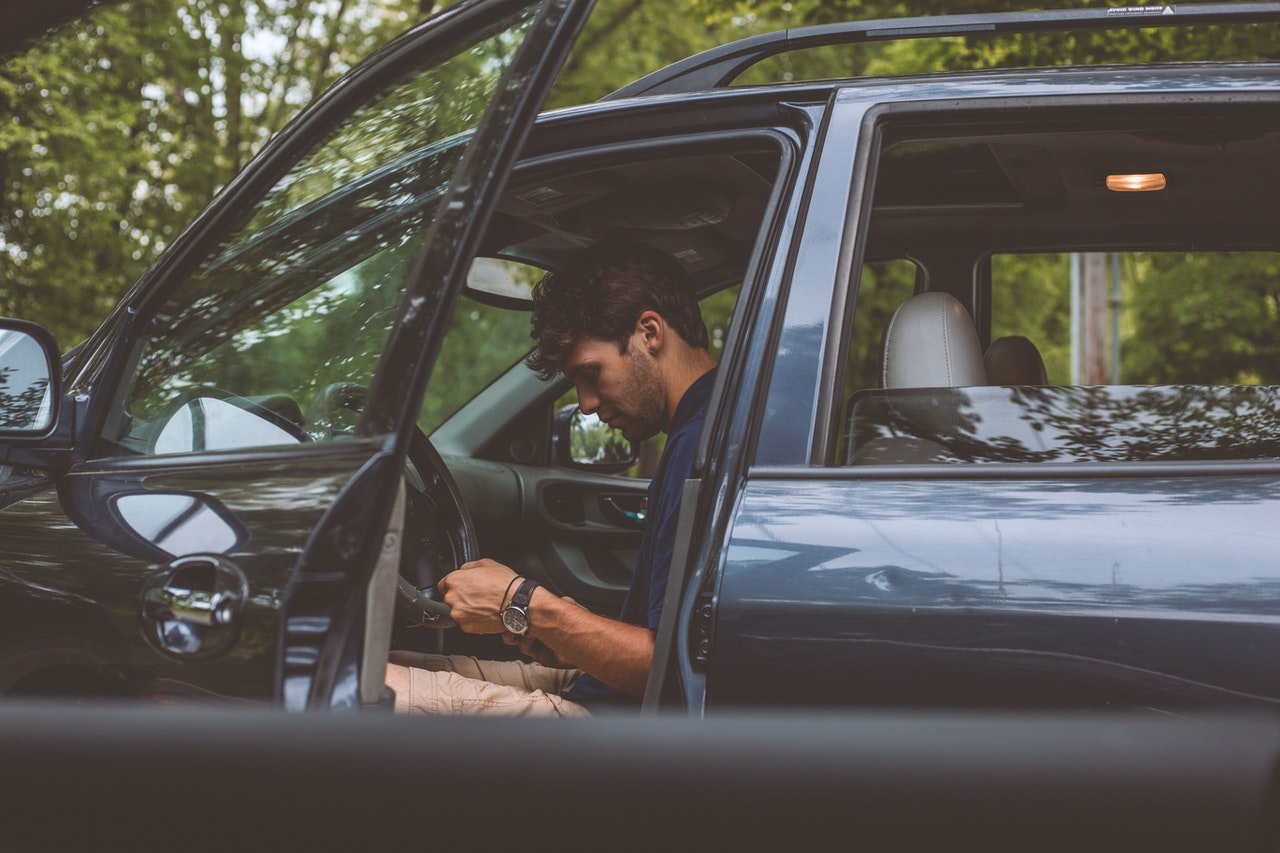 waiting in car