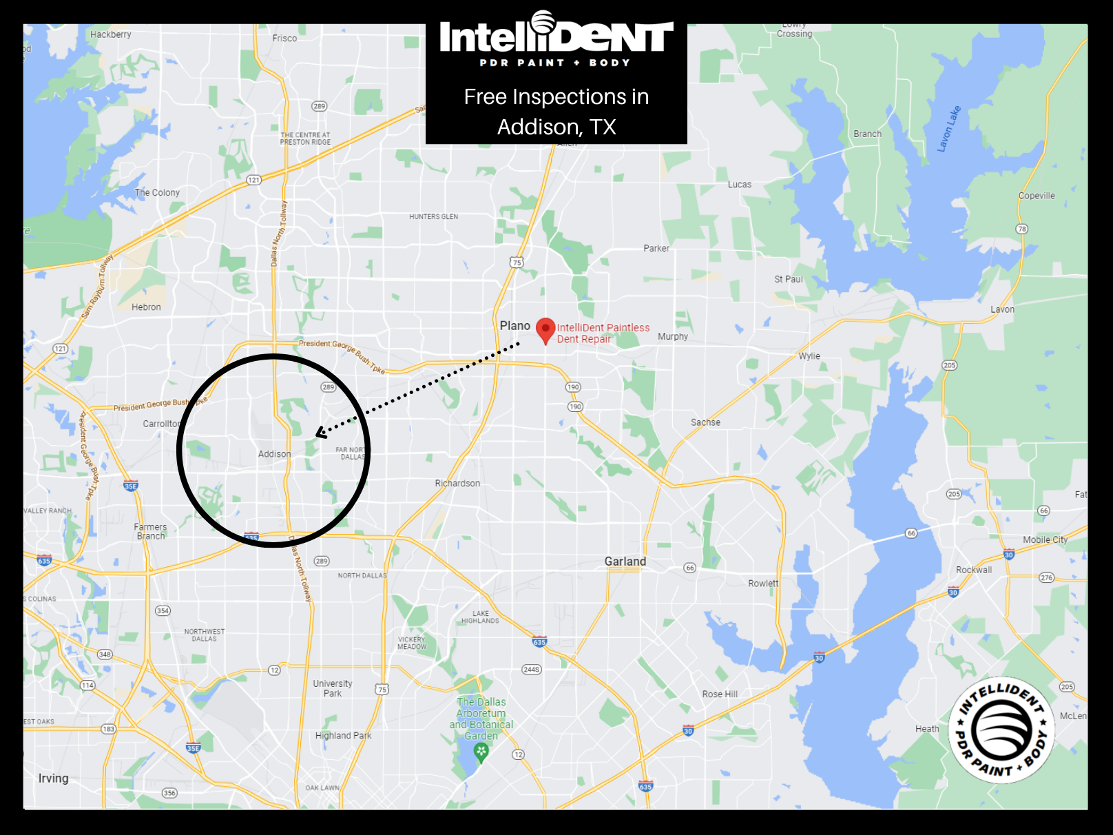 Map of IntelliDent vs Addison, Texas