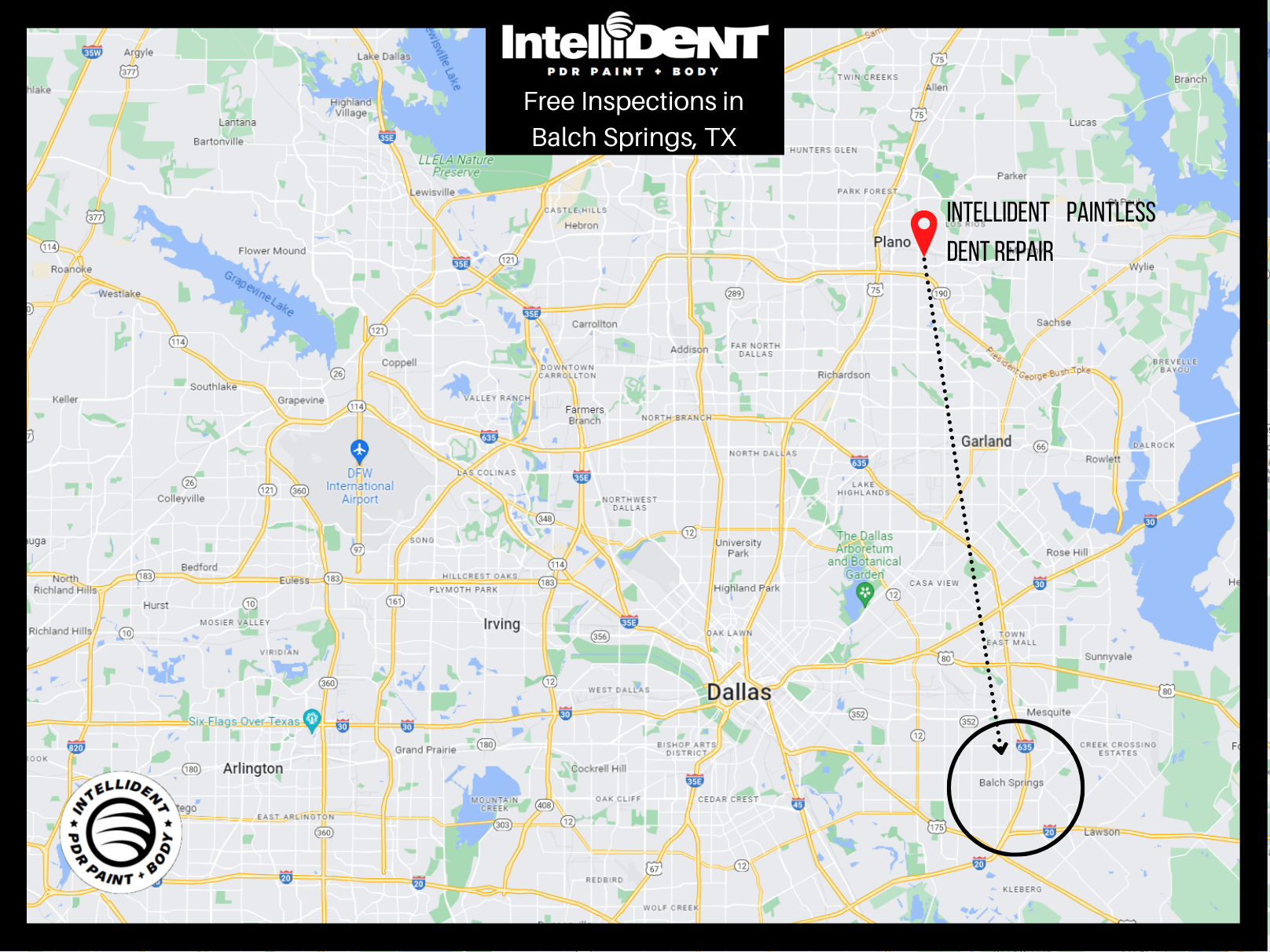 Map of IntelliDent vs Balch Springs, Texas