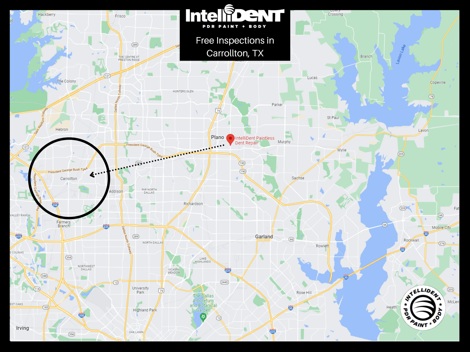 Map of IntelliDent vs Carrollton, Texas