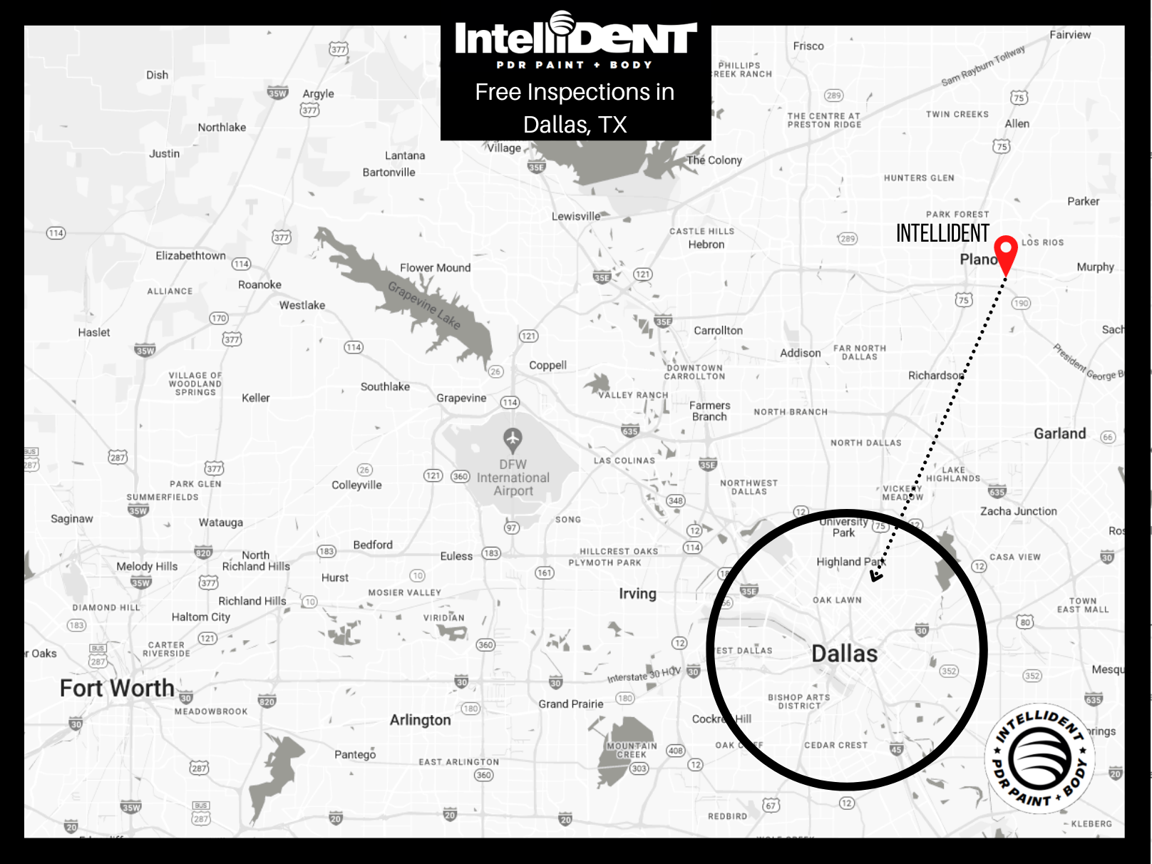 Map of IntelliDent vs Dallas, Texas