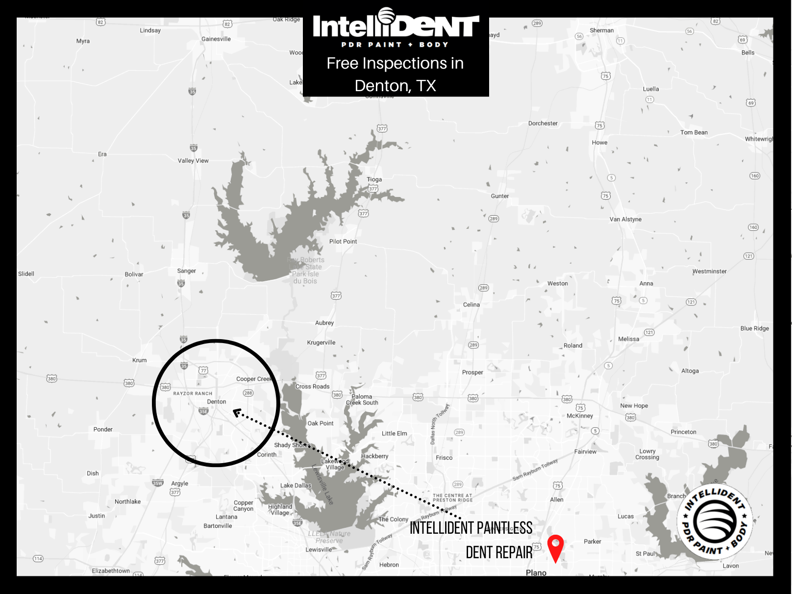 Map of IntelliDent vs Denton, Texas