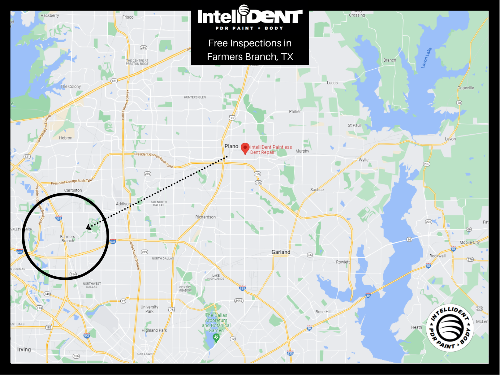 Map of IntelliDent vs Farmers Branch, Texas
