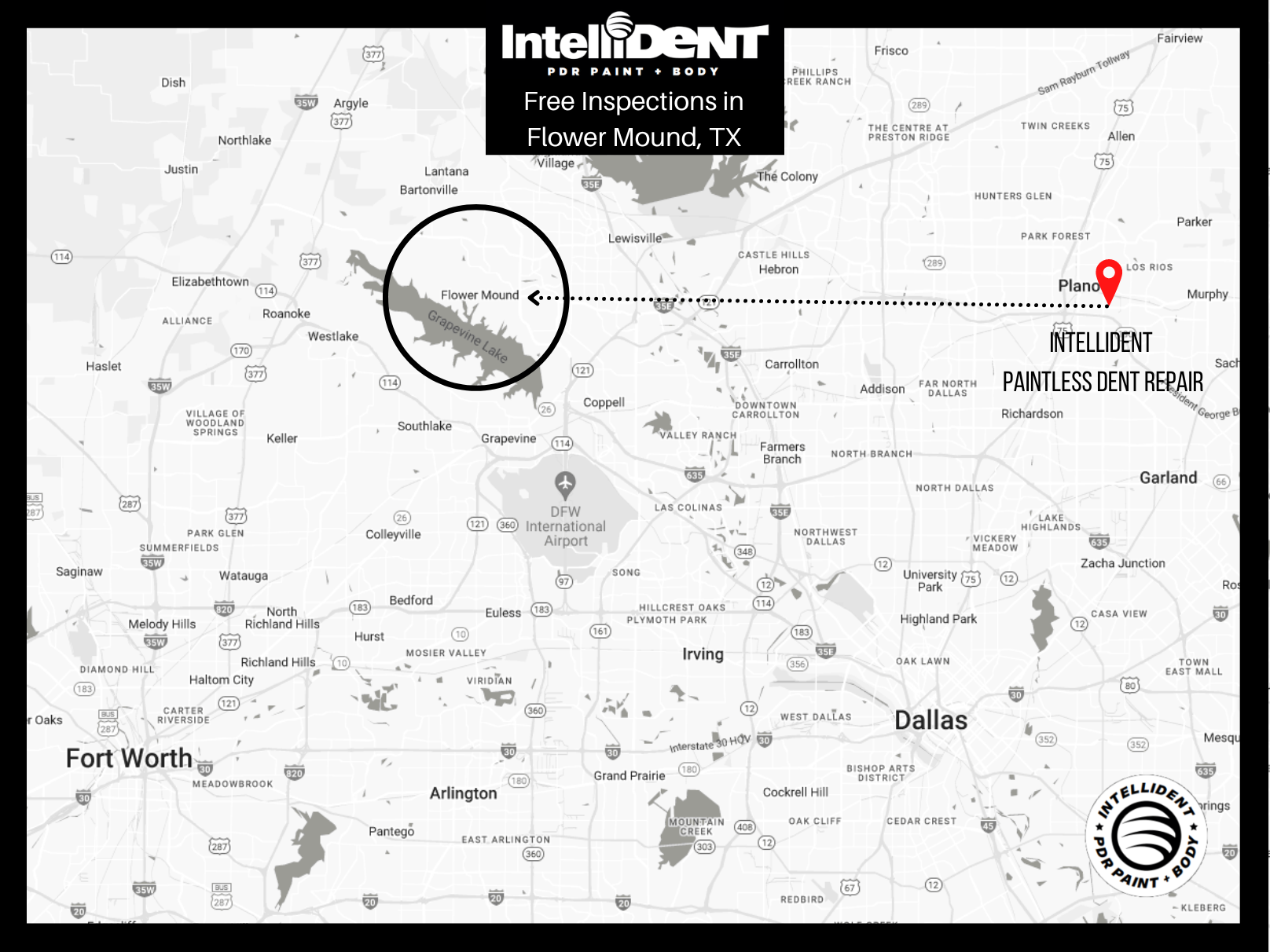 Map of IntelliDent vs Flower Mound, Texas