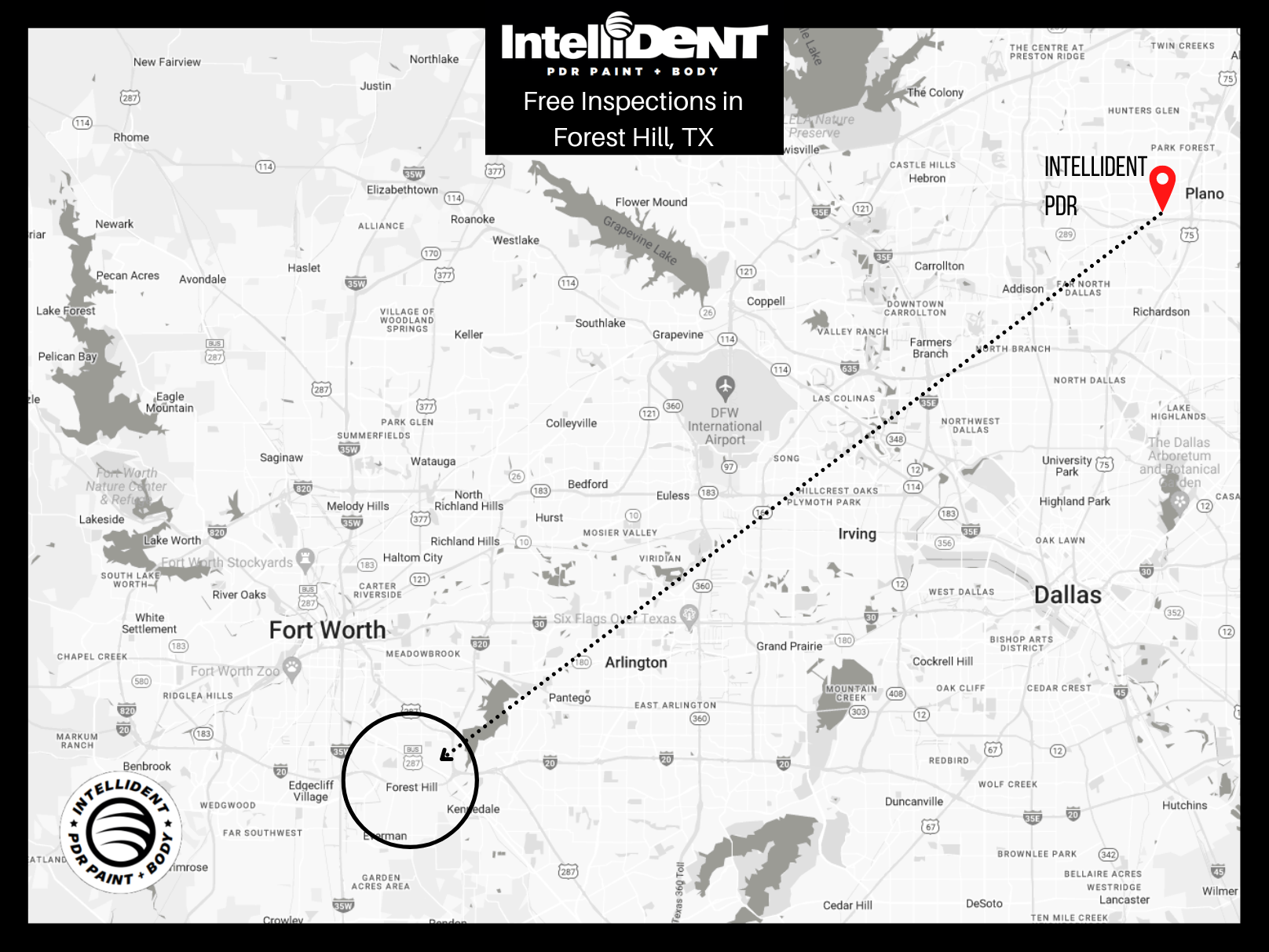 Map of IntelliDent vs Forest Hill, Texas