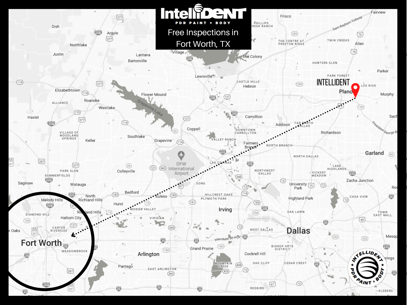 Map of IntelliDent vs Fort Worth, Texas