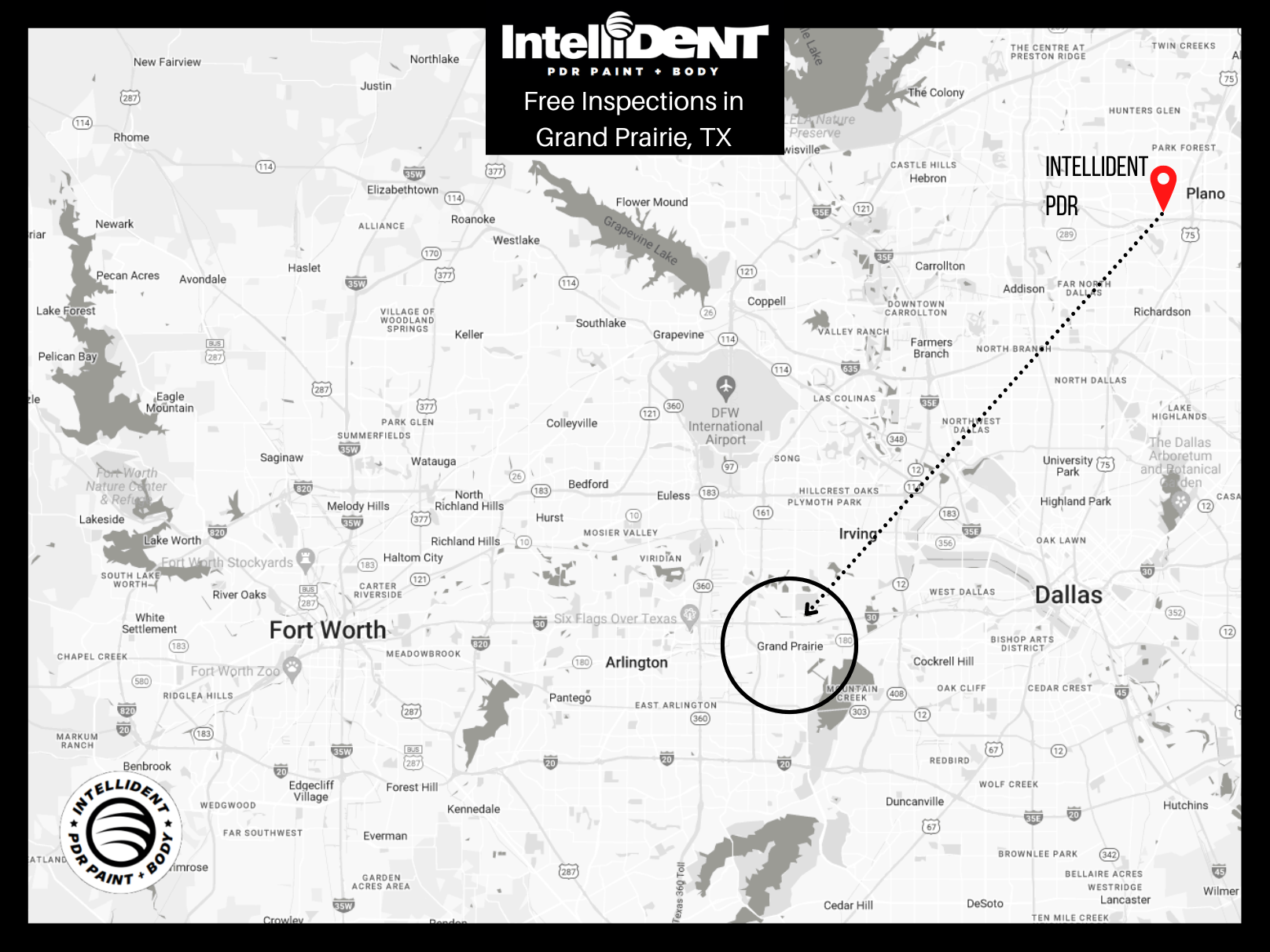 Map of IntelliDent vs Grand Prairie, Texas