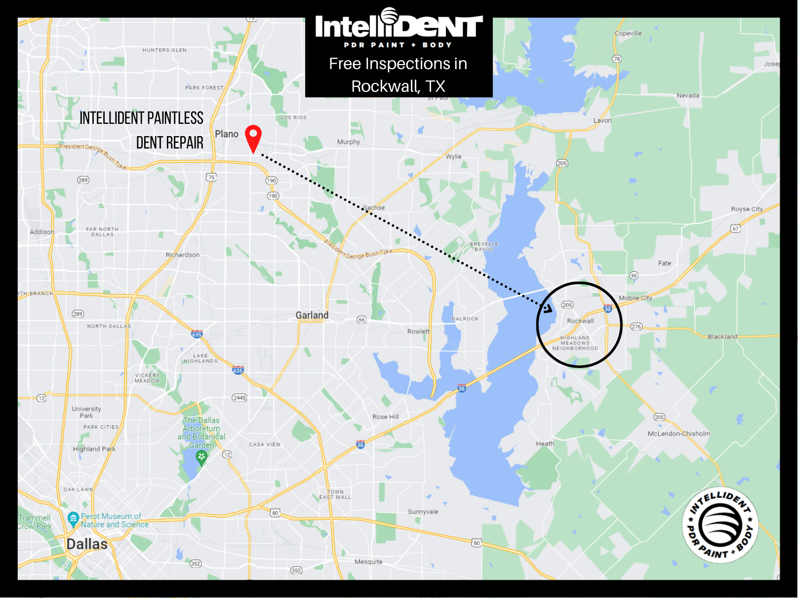 Map of IntelliDent vs Rockwall, Texas